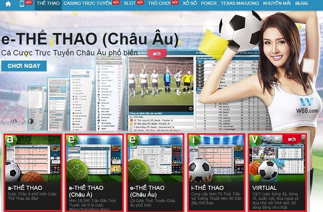 W88 1 Nhà cái W88 cung cấp nhiều sản phẩm cá cược mang tầm cỡ quốc tế