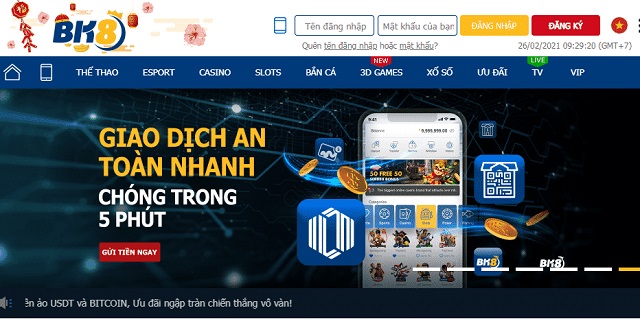 Tốc độ nạp và rút tiền nhanh chóng