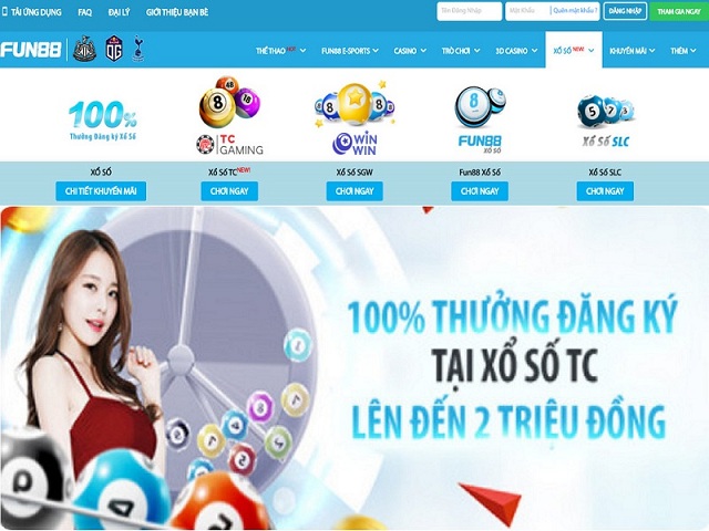 Xổ số tại Fun88 với cơ hội trúng thưởng cực lớn